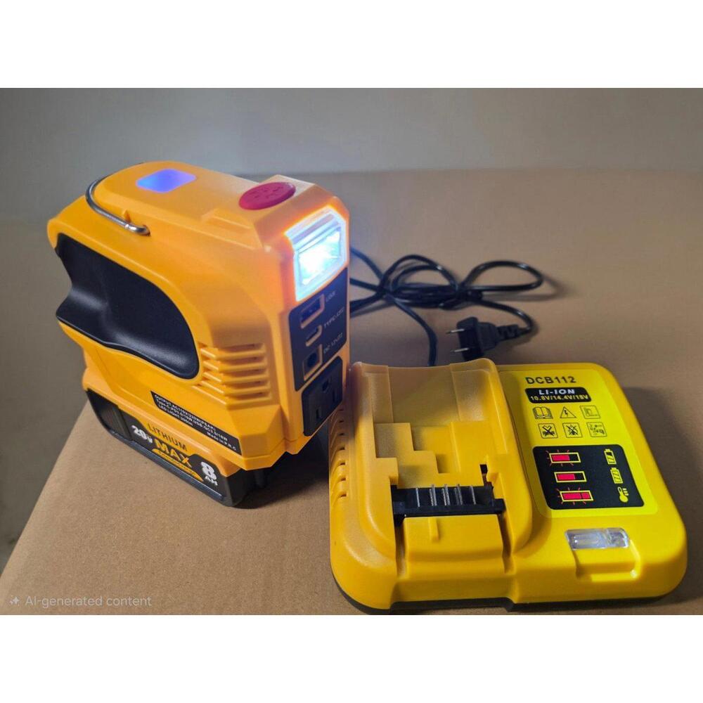 Portable Inverter bundle with 20v 8ah battery and charger(yeallow/black)